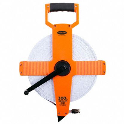 Long Tape Measure: Manual, OTR-10M-300, Metric/SAE/Engineers Scale, 300 ft / 100 m, Plastic
