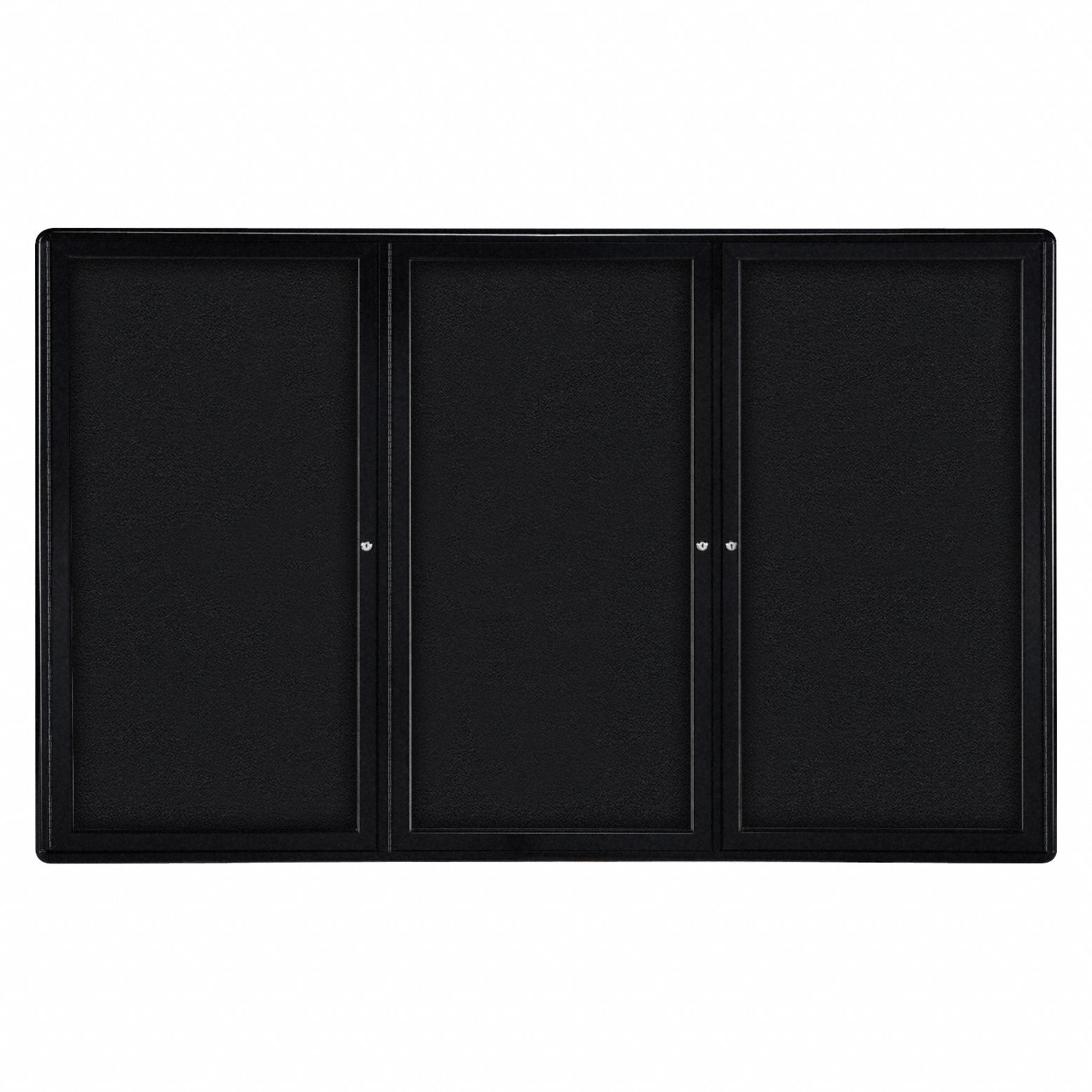 Enclosed Bulletin Board: Swing Door, Aluminum, 48 1/8 in Overall Ht, 72 1/8 in Overall Wd