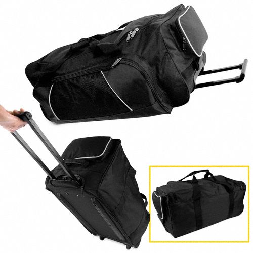 BLACK WHEELED DUFFLE