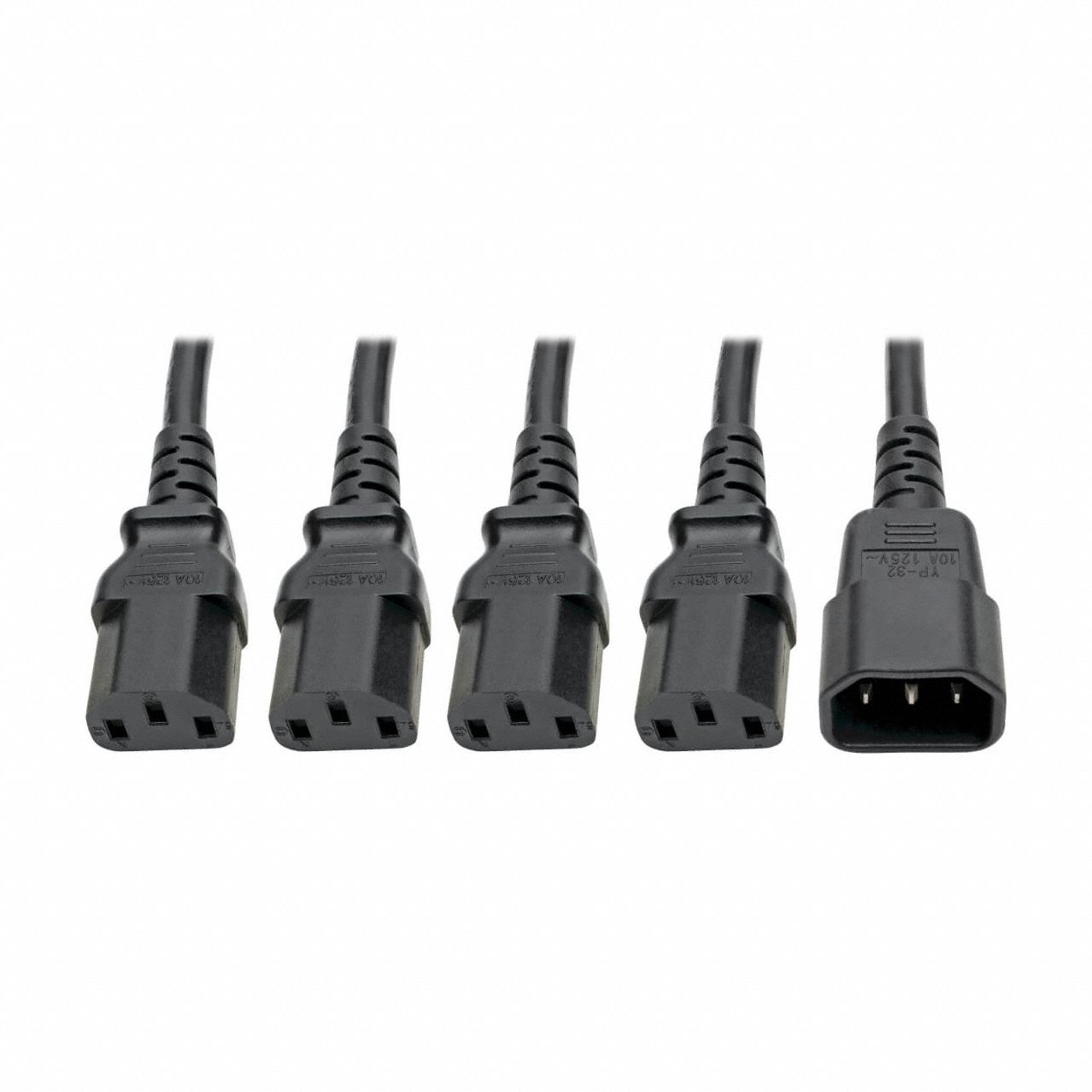 Power Cord: 1 1/2 ft Cord Lg, Non-NEMA, 10 A Max Current, SJTW