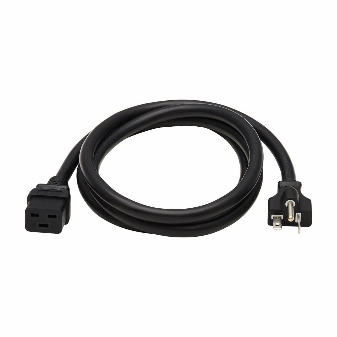 Power Cord: 6 ft Lg, C19 to NEMA 5-20P Plug, Port C19 to NEMA 5-20P, SJT, 125V