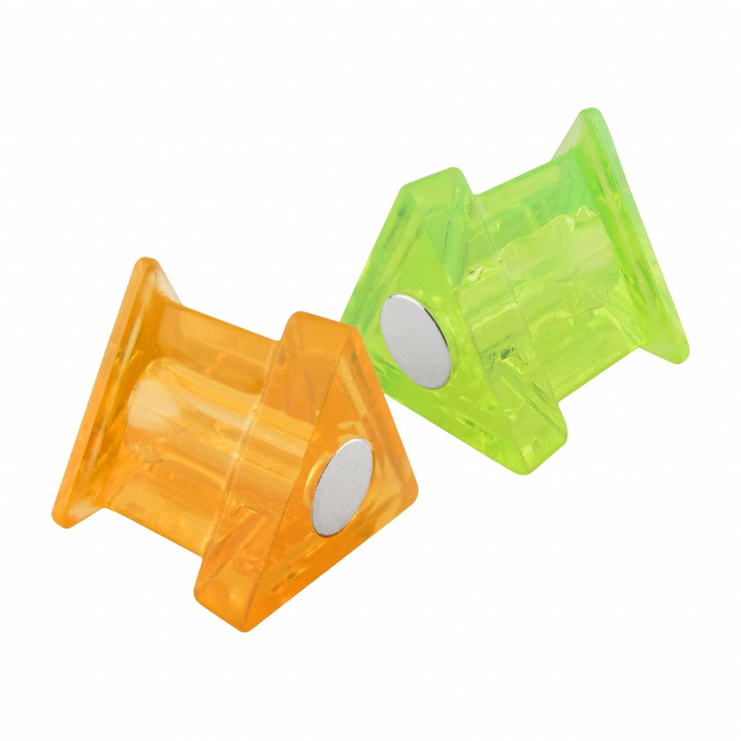 Magnetic Push Pins: Plastic Material, 5/8 in Overall Lg, 10 PK