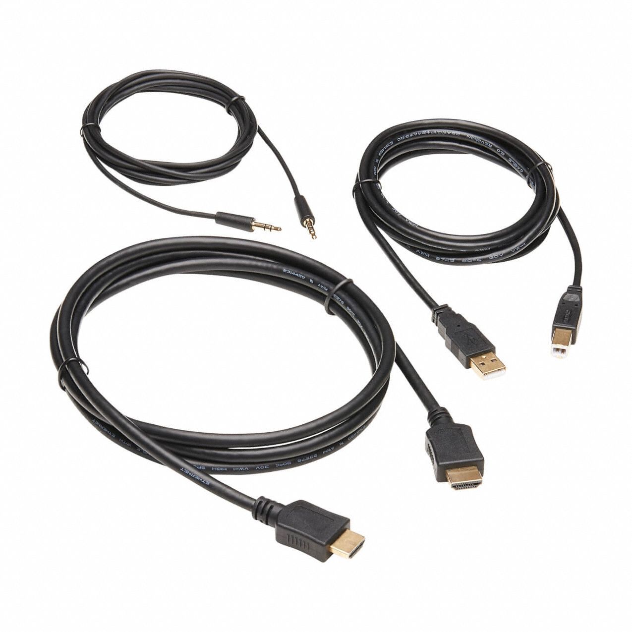 Server Management Cable Kit: DVI/HDMI/Stereo Audio/USB 2.0, 3840x2160 @ 30Hz, Male