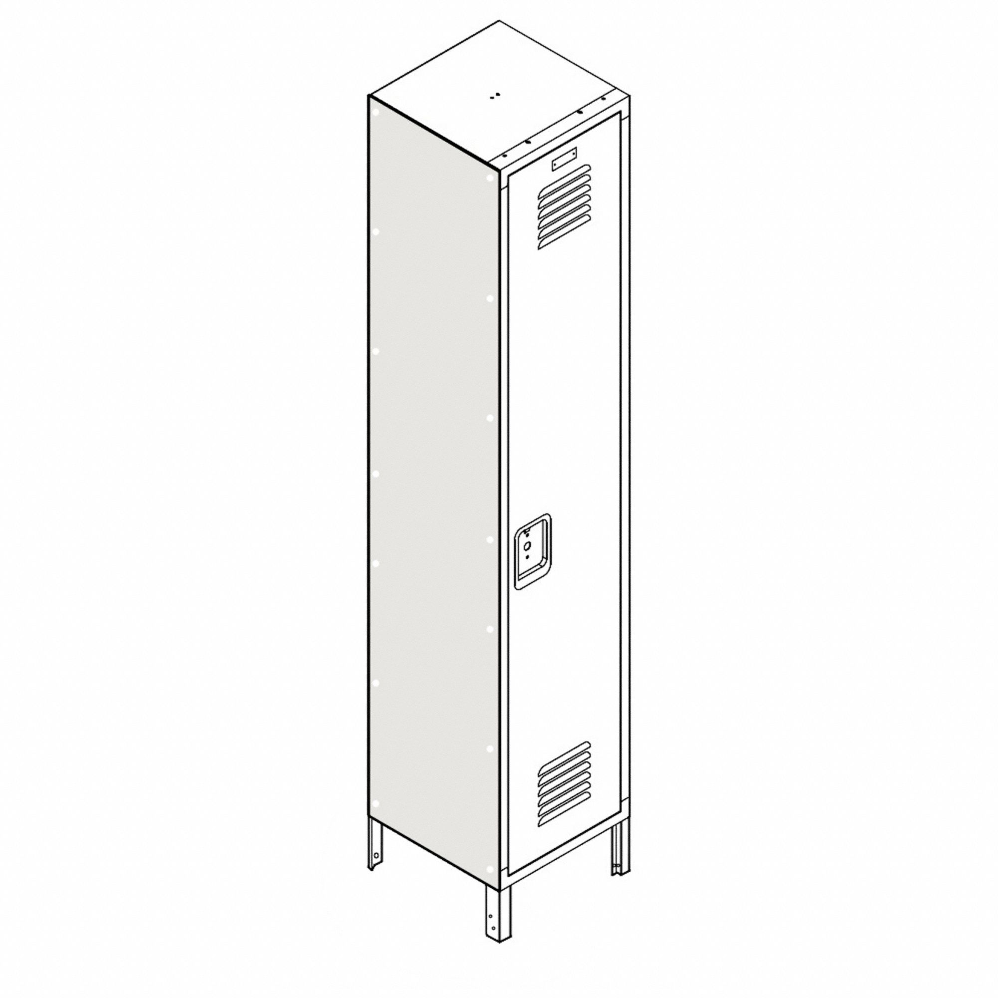End Panel For Flat-Top Locker: 12 in x 12 in x 60 in, 2 Panels, Steel, For 60 in Locker Ht