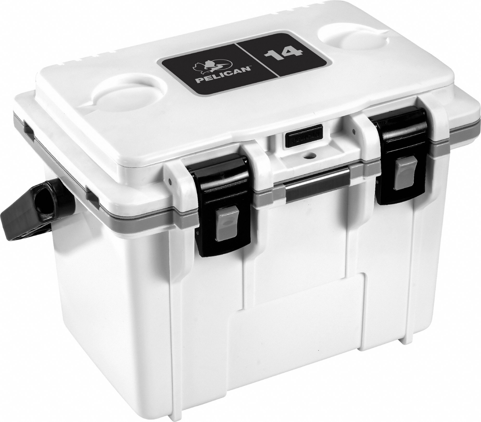 Chest Cooler: Gray/White, 6 Cans, 14 qt Cooler Capacity, 5 day Ice Retention