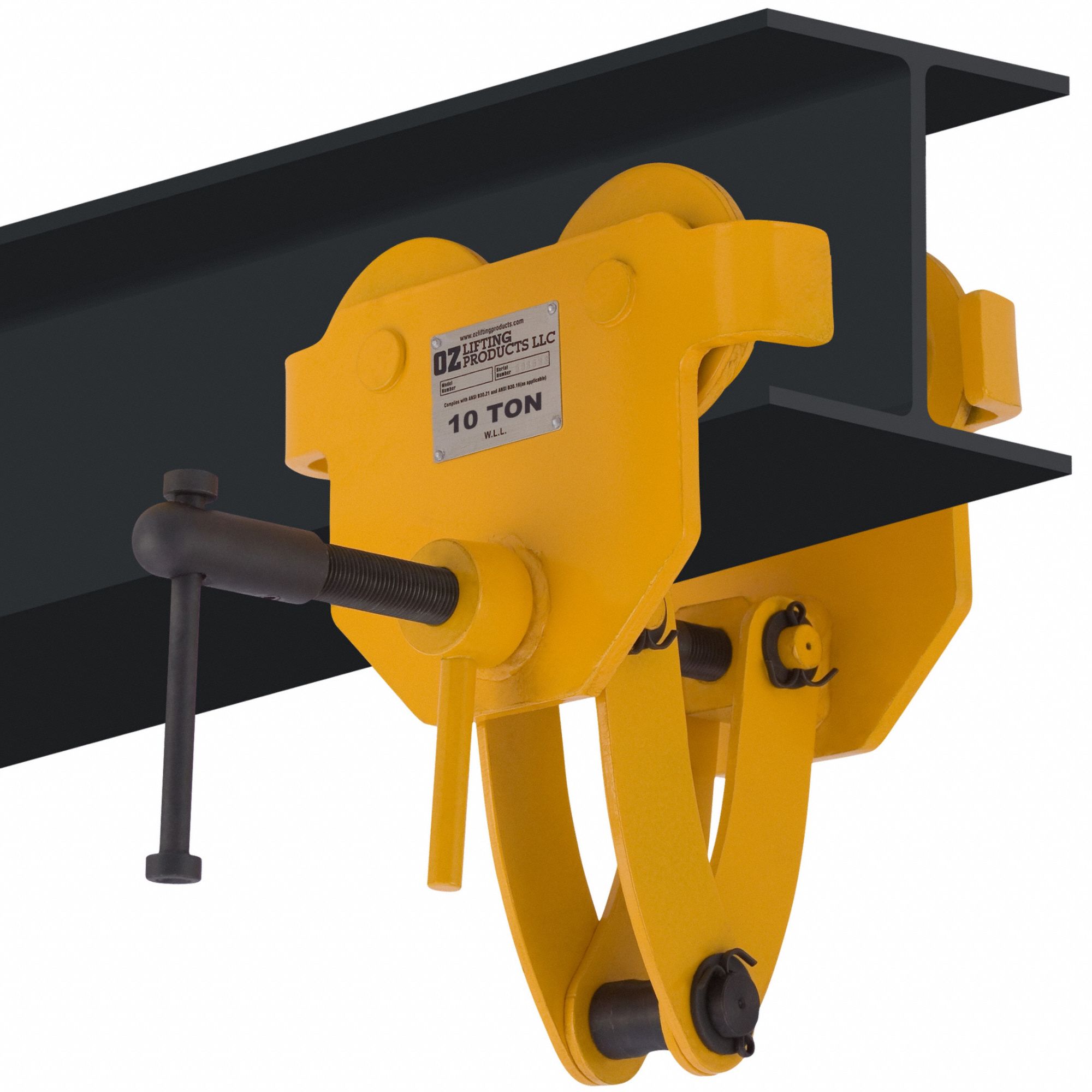 Quick Adjust Trolley: Push, 20, 000 lb Max Hoist Load Capacity