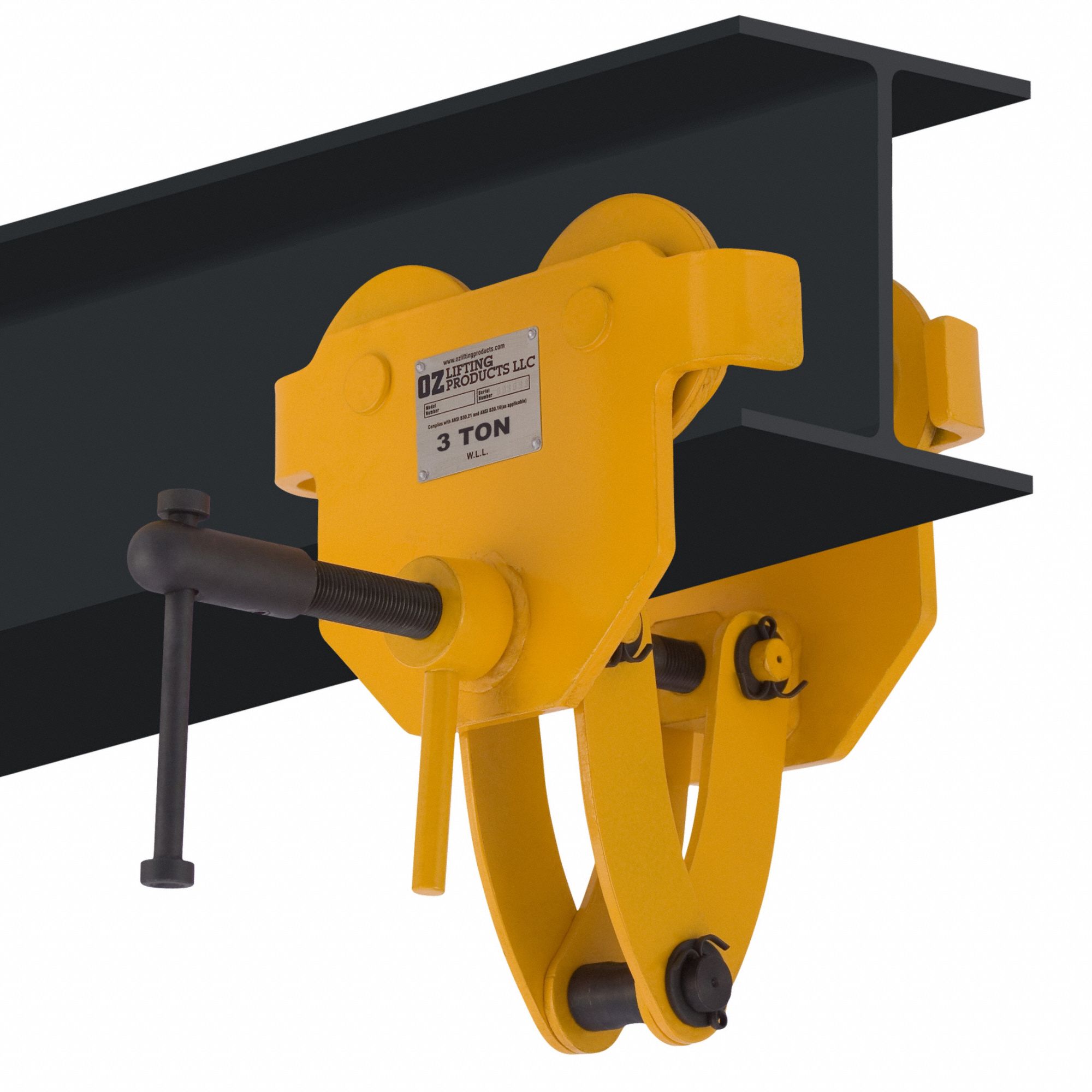 Quick Adjust Trolley: Push, 6, 000 lb Max Hoist Load Capacity