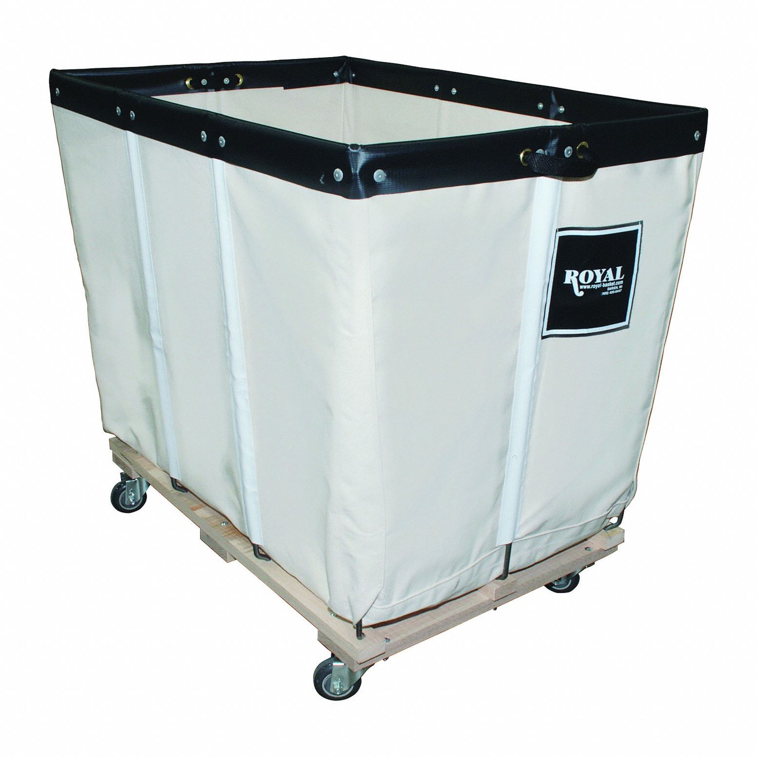 Basket Truck Wood Base: Canvas, (4) Swivel, 6 bu Truck Capacity, 1 Compartments