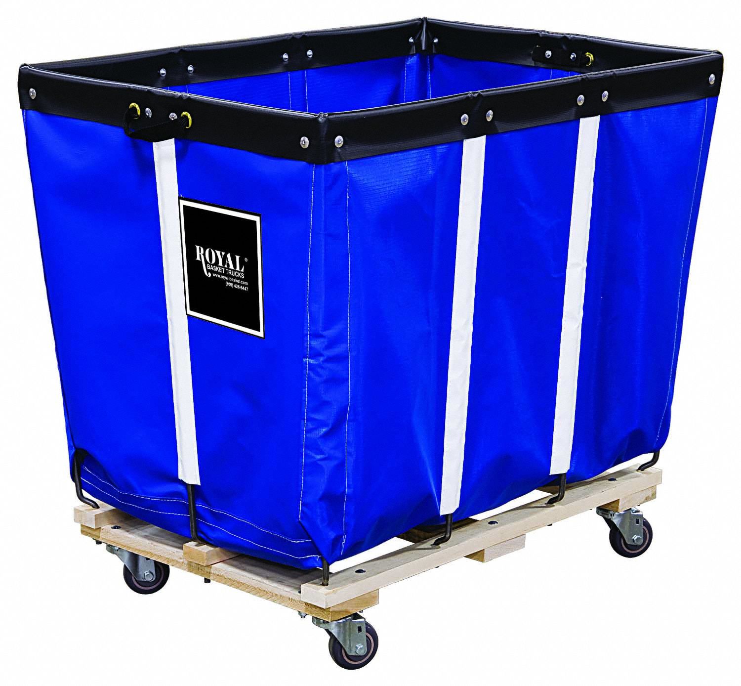 Basket Truck: Vinyl Liner, Blue, (2) Rigid/(2) Swivel, Corner, 30 in Overall Lg