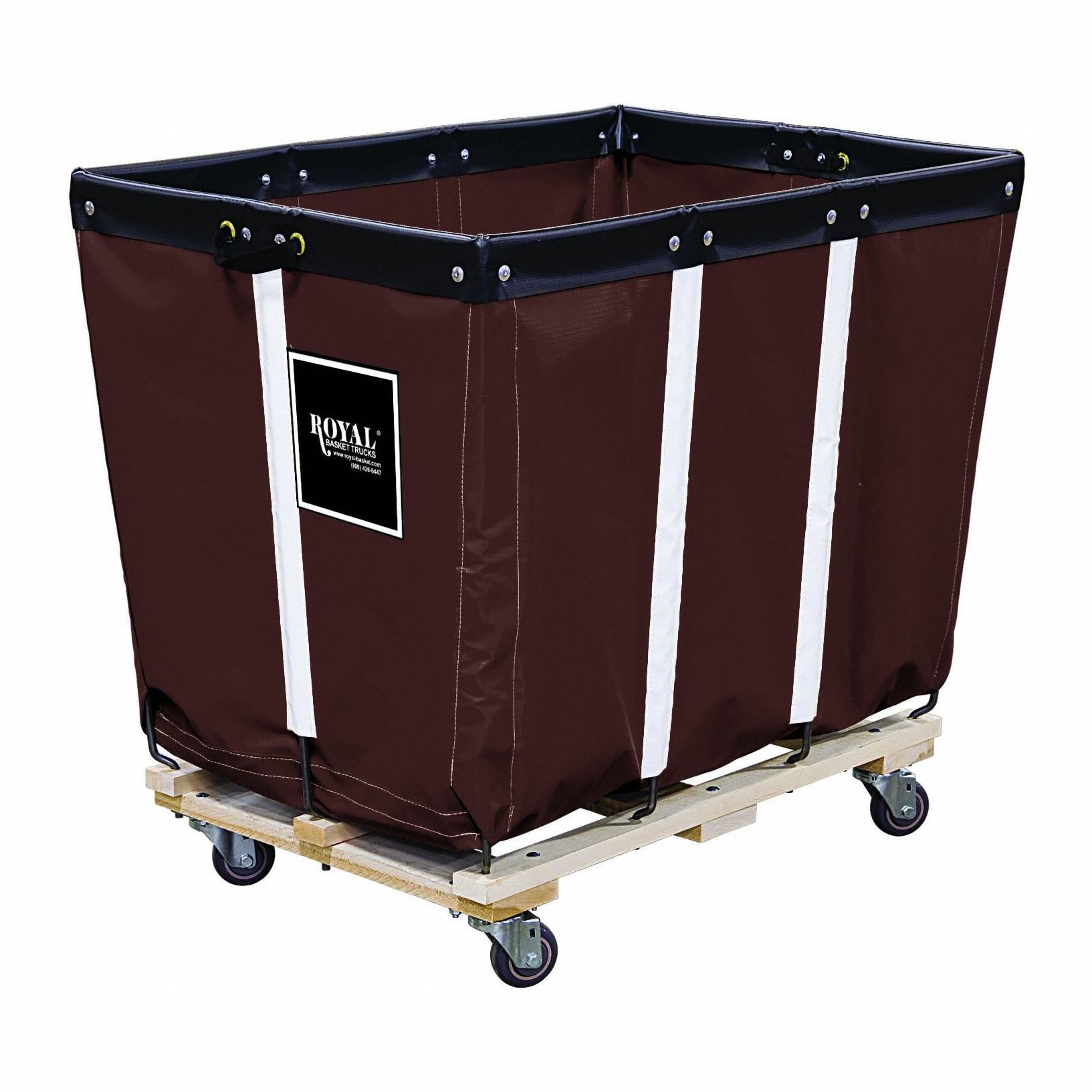 Basket Truck: Vinyl Liner, Brown, (2) Rigid/(2) Swivel, Corner, 48 in Overall Lg