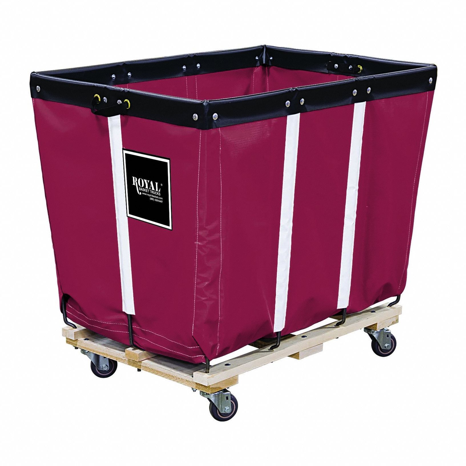 Basket Truck: Vinyl Liner, Maroon, (2) Rigid/(2) Swivel, Corner, Std Truck, Wood