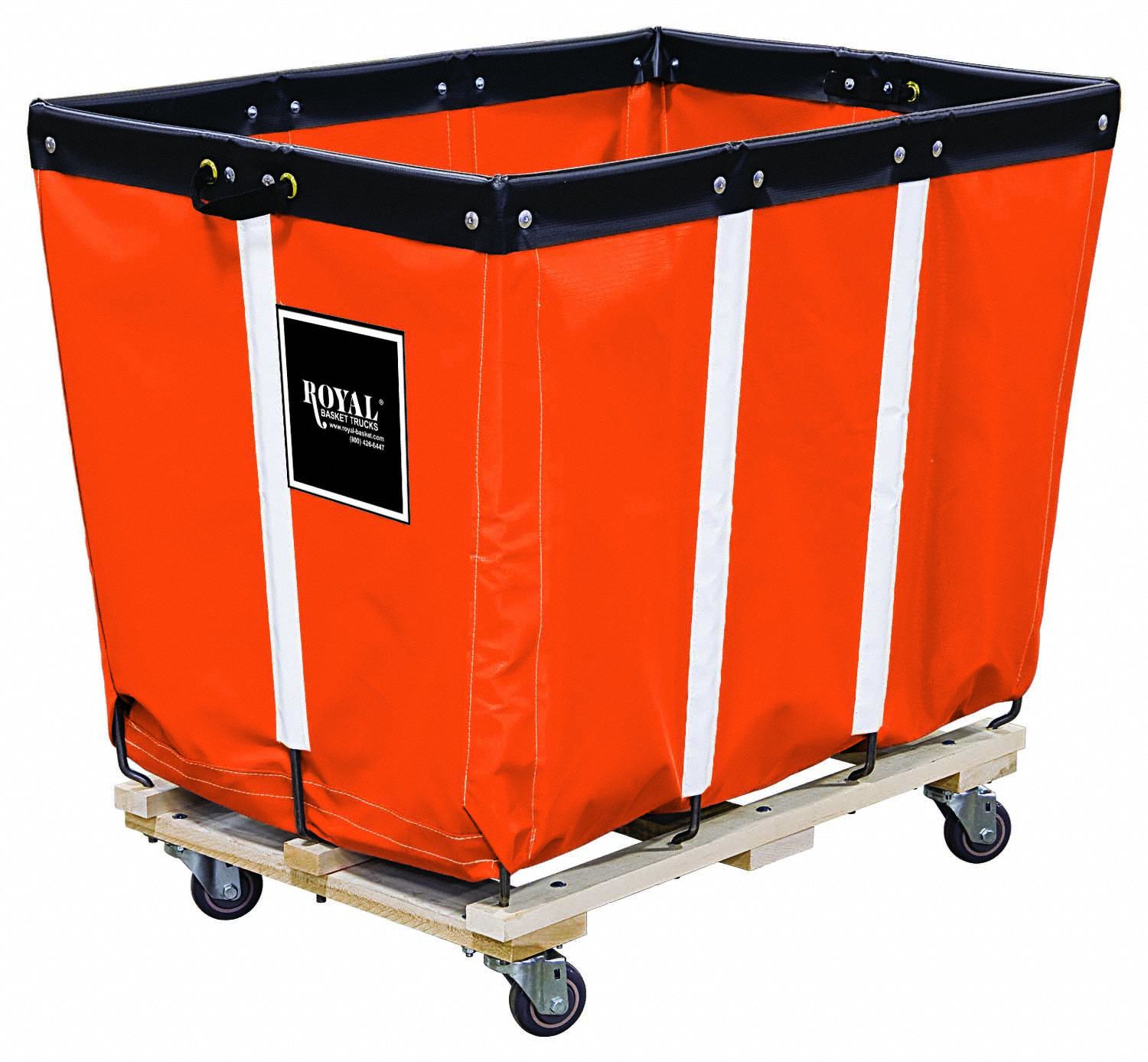 Basket Truck: Vinyl Liner, Orange, (2) Rigid/(2) Swivel, Corner, Std Truck, Wood