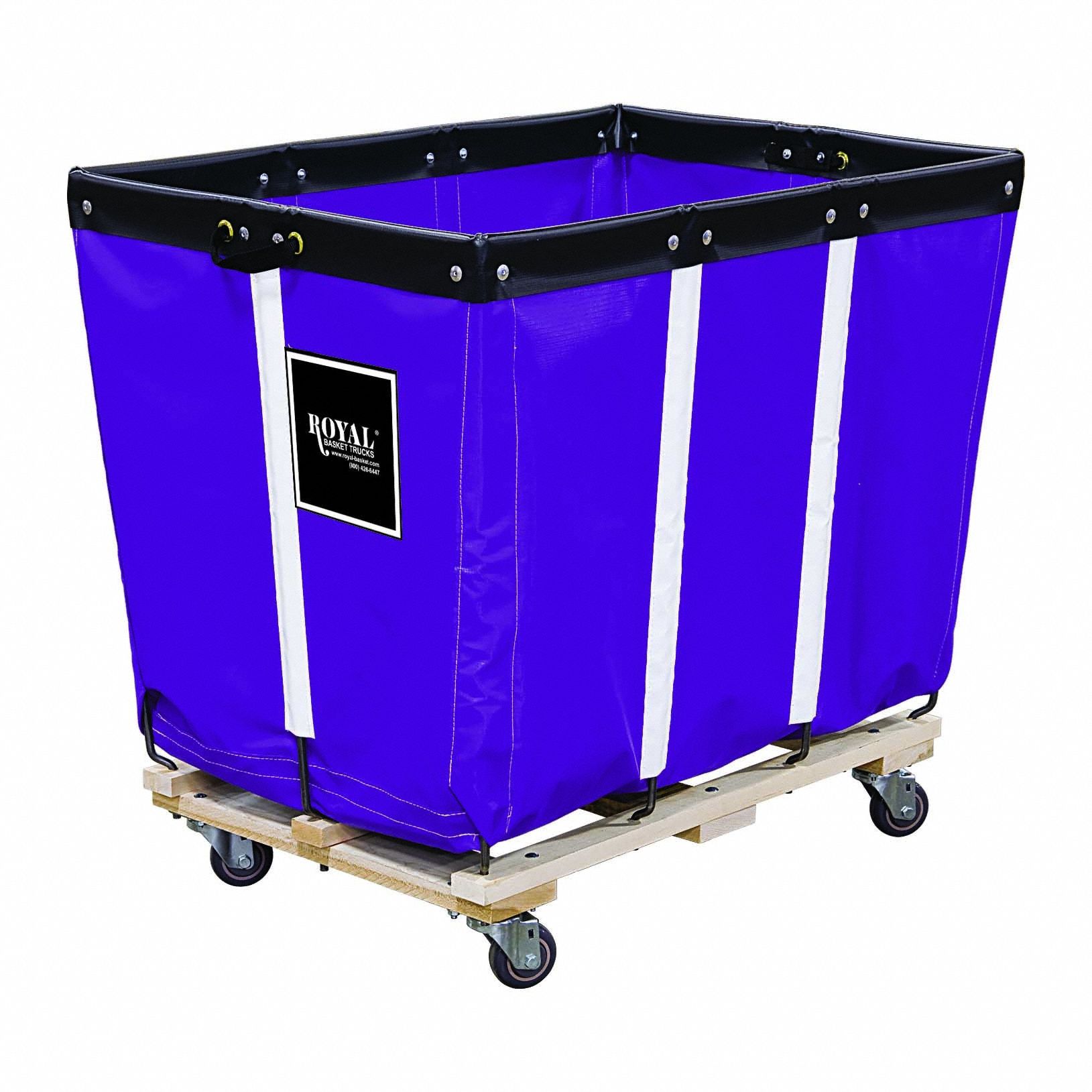 Basket Truck Wood Base: Purple, (4) Swivel, 4 bu Truck Capacity, 1 Compartments