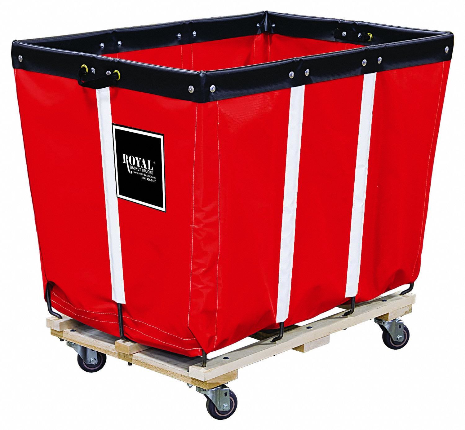 Basket Truck: Vinyl Liner, Red, (2) Rigid/(2) Swivel, Corner, 26 in Overall Lg
