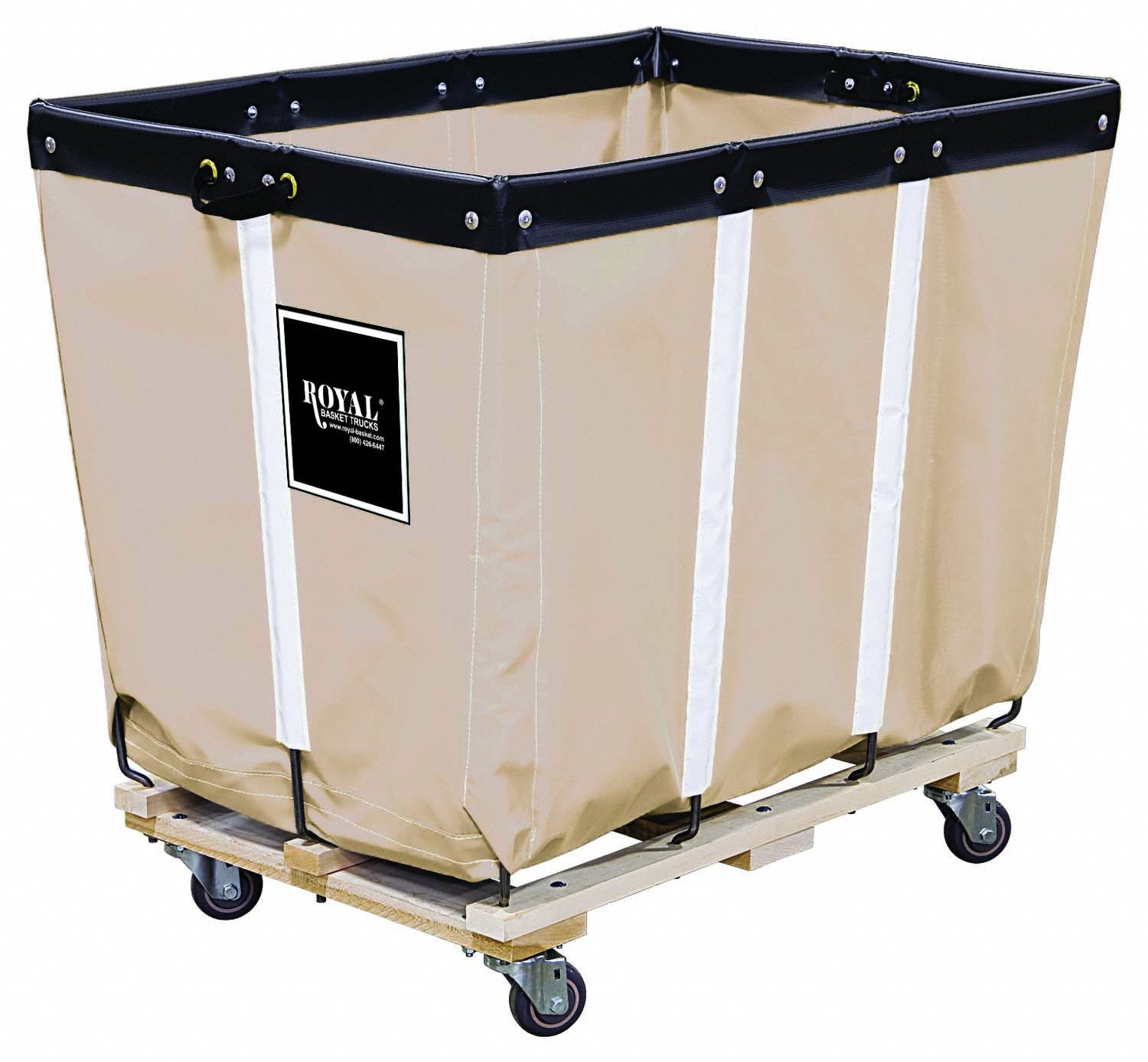 Basket Truck: Vinyl Liner, Tan, (4) Swivel, Corner, 10 bu Truck Capacity, Wood