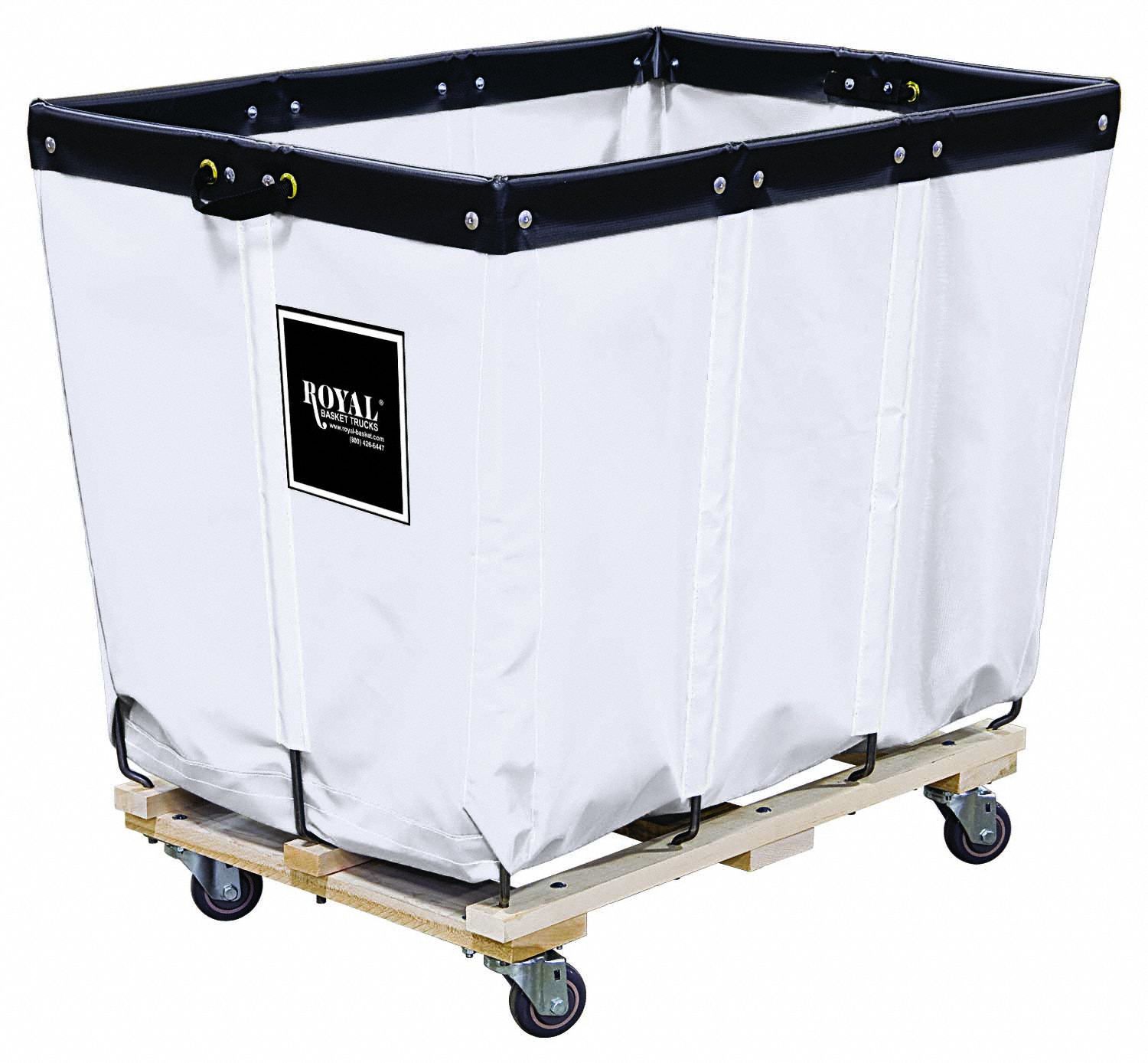 Basket Truck: Vinyl Liner, White, (2) Rigid/(2) Swivel, Corner, 30 in Overall Lg