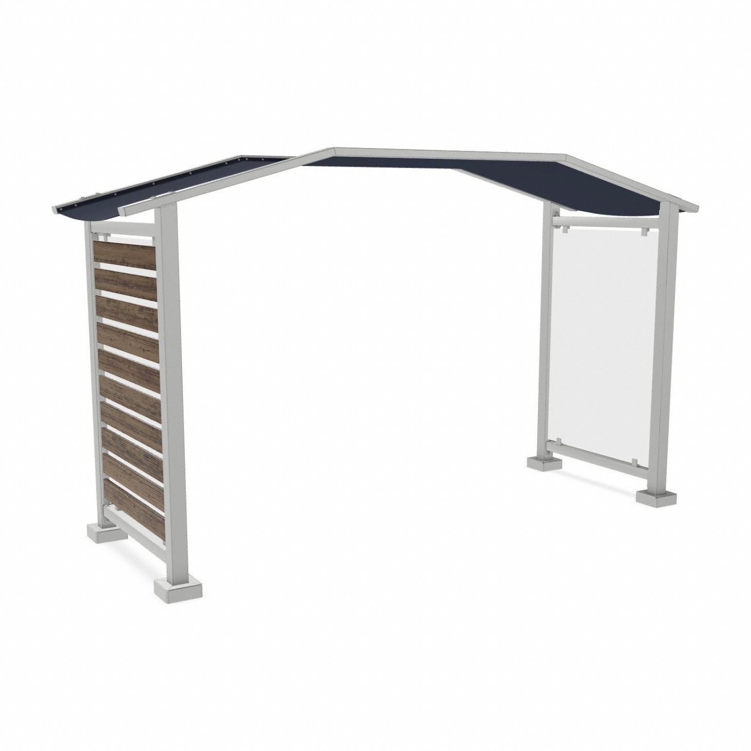 Outdoor Collaboration Unit: Glass, 104 1/2 in Overall Ht, 62 1/4 in Overall Wd, Silver, White