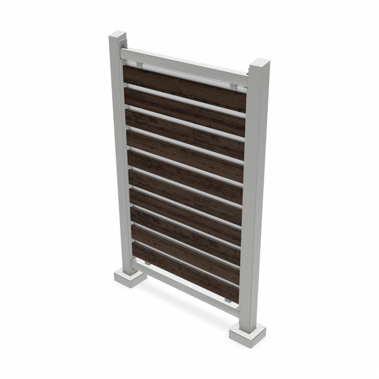 Outdoor Collaboration Unit: Glass, 104 1/2 in Overall Ht, 62 1/4 in Overall Wd, Silver, White