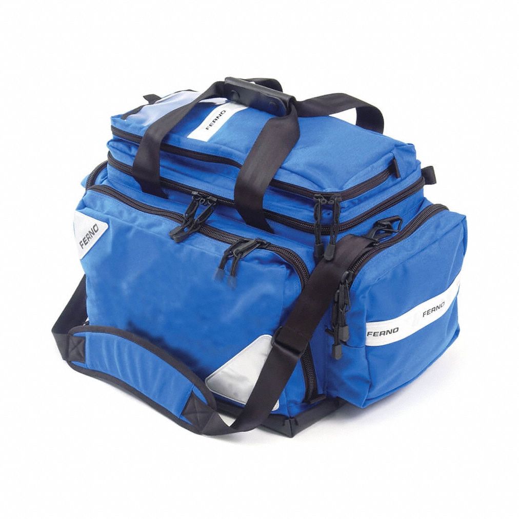 Professional Trauma Bag: 22 in L x 12 in W x 15 in D, Cordura, Blue, 11-20 in/30+ in, 11-20 in
