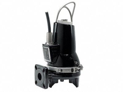 Grinder Pump: Horizontal, Single Phase, 1 61/100 hp, 208/230V AC, 1 1/2 in Flange, Flange