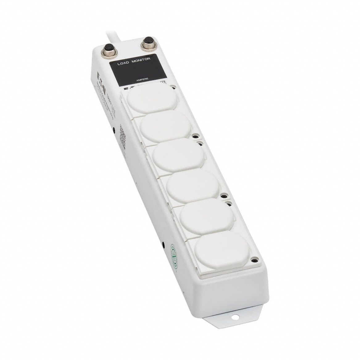 UL 1363A Medical-Grade Power Strip: 6 Outlets, 15 ft Cord Lg, 15 A Max. Amps, White