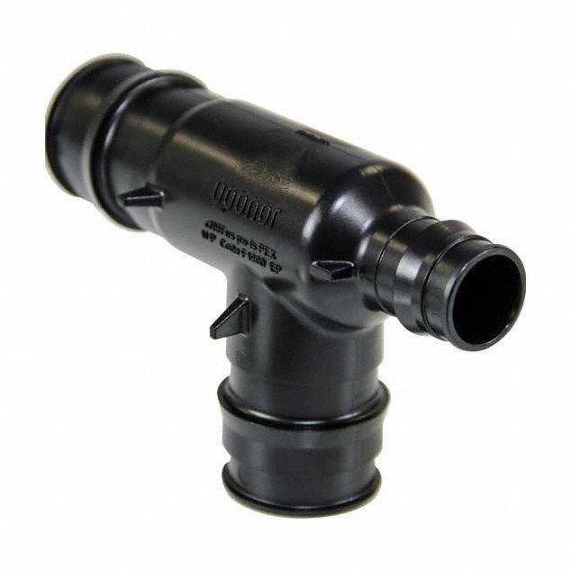 Barbed Tee: 1 1/4 in ID x 3/4 in ID x 1 1/4 in ID Size, Barbed x Barbed x Barbed x Barbed