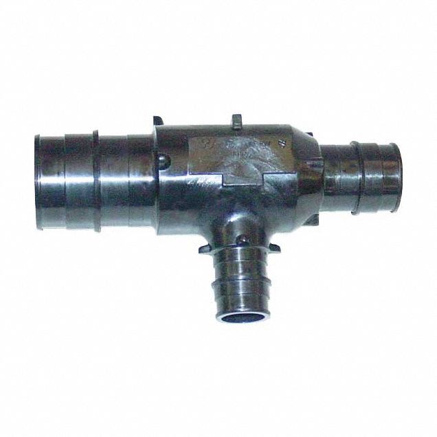 Barbed Tee: 1 1/2 in ID x 1 in ID x 3/4 in ID Size, Barbed x Barbed x Barbed x Barbed