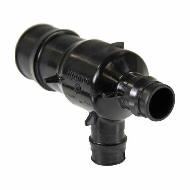 Barbed Tee: 1 1/2 in ID x 3/4 in ID x 3/4 in ID Size, Barbed x Barbed x Barbed x Barbed