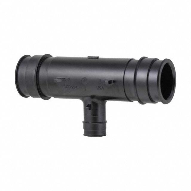 Barbed Tee: 2 in ID x 2 in ID x 1 in ID Size, Barbed x Barbed x Barbed x Barbed, Polymer