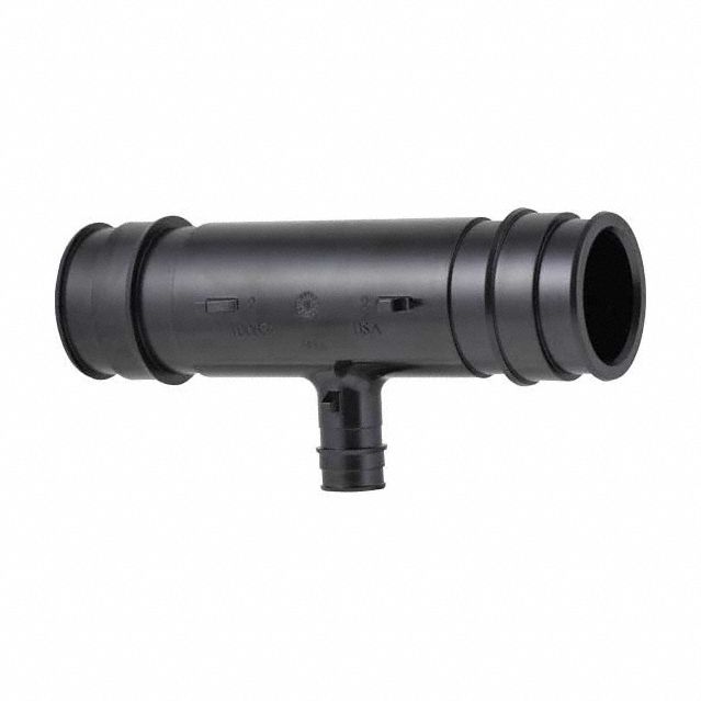 Barbed Tee: 2 in ID x 2 in ID x 3/4 in ID Size, Barbed x Barbed x Barbed x Barbed, Polymer