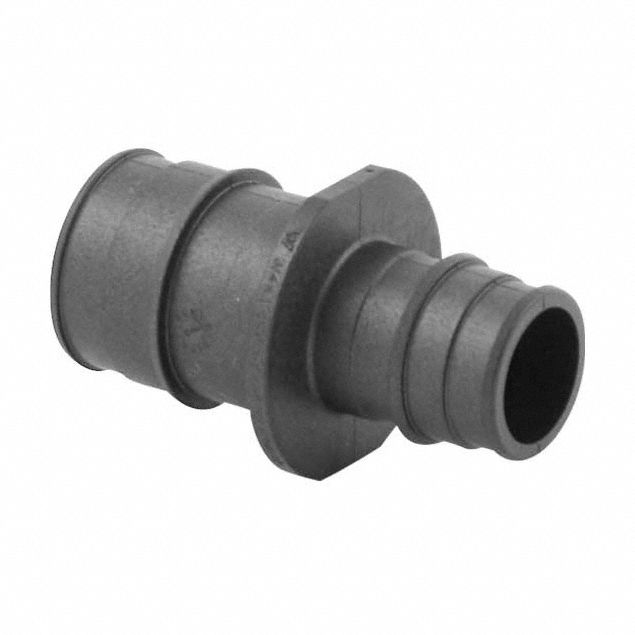 Barbed Fitting Coupling: 3/4 in ID x 1 in ID Size, Barbed x Barbed, Polymer, Expansion