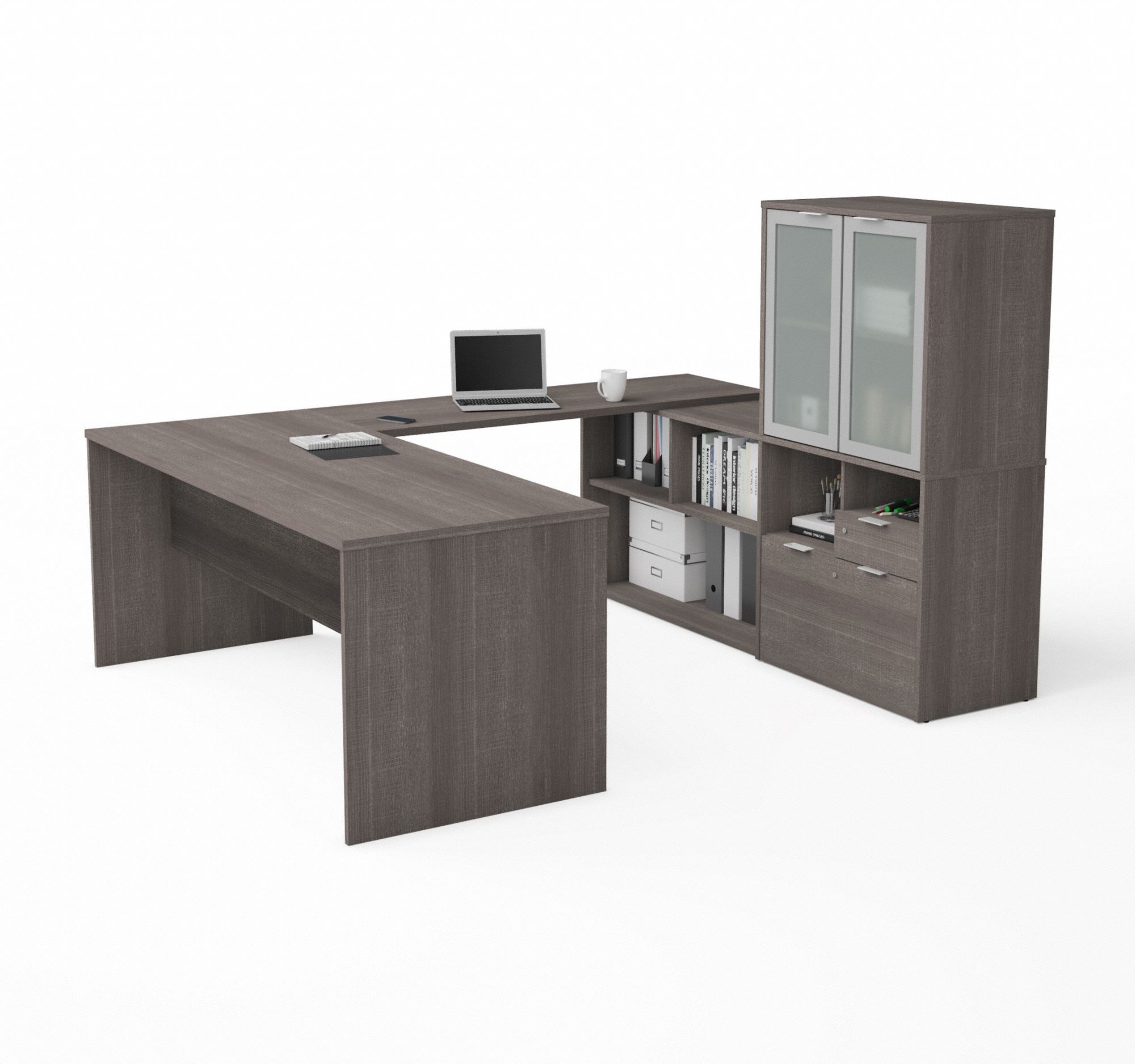 BESTAR, i3 Plus, Bark Grey, U-Shaped Desk - 605H21|160861-47 - Grainger