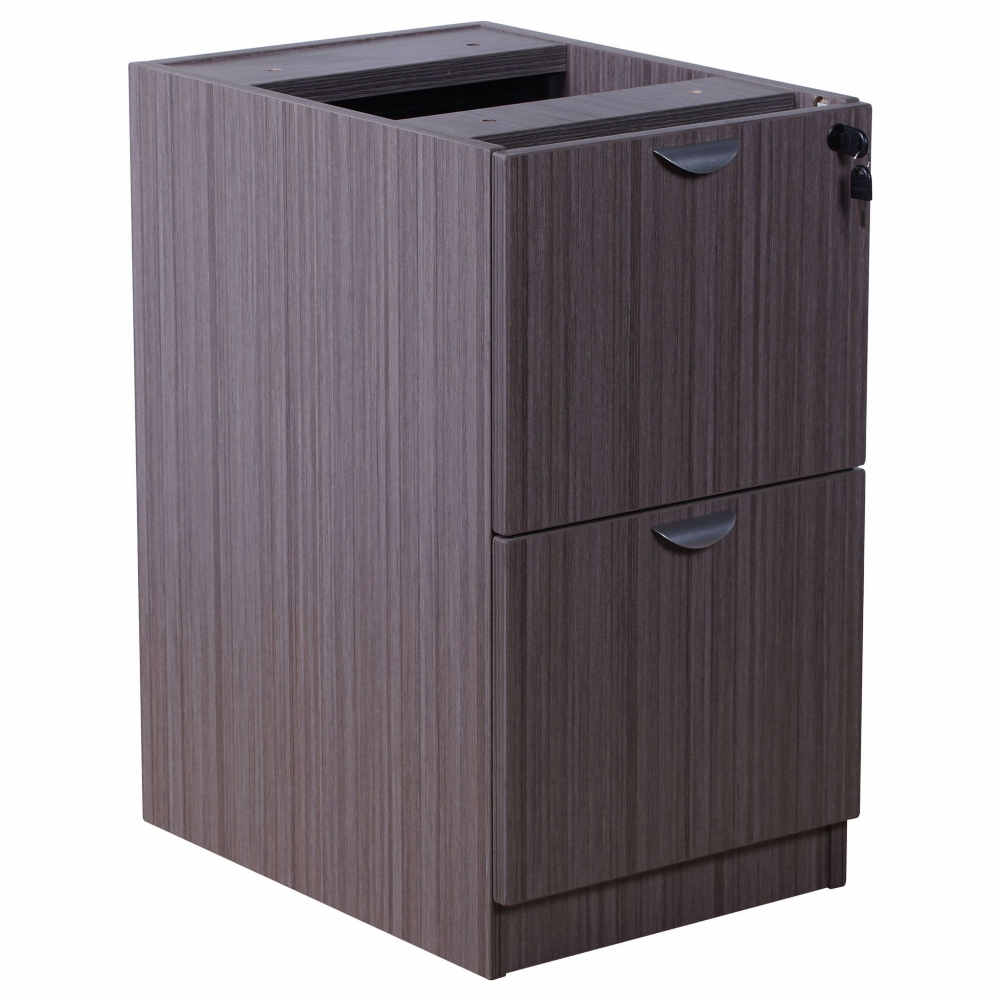 Desk Pedestal: Driftwood, 2 Drawers, 26 in Overall Wd, 28 1/2 in Overall Ht, 22 in Overall Dp