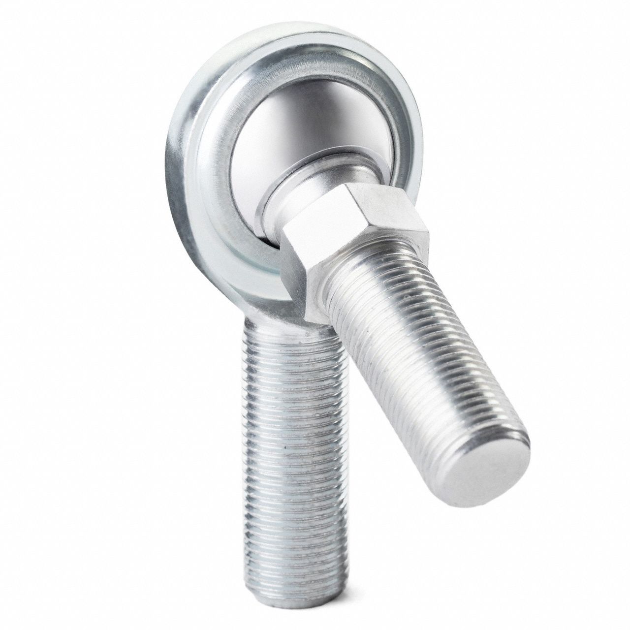 Spherical Rod End: Male Studded, 7/16 in Bore Dia, Right Hand Thread, Carbon Steel