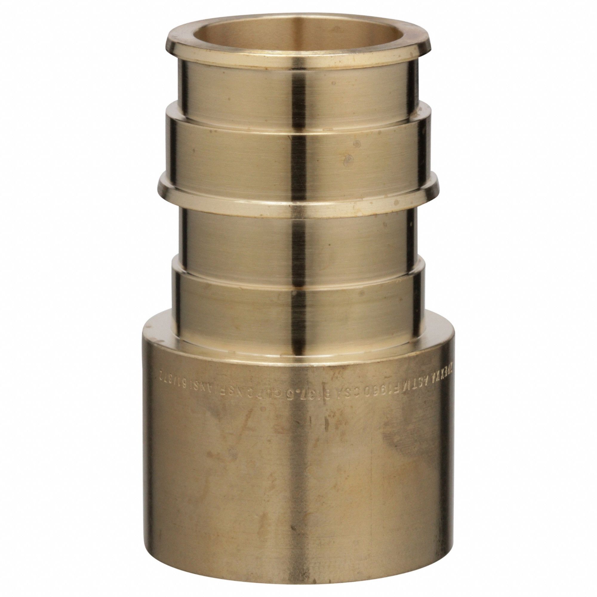 Barbed Fitting Adapter: 61/64 in ID x 1 1/4 in Pipe Size, Barbed x Cup, Brass, Expansion