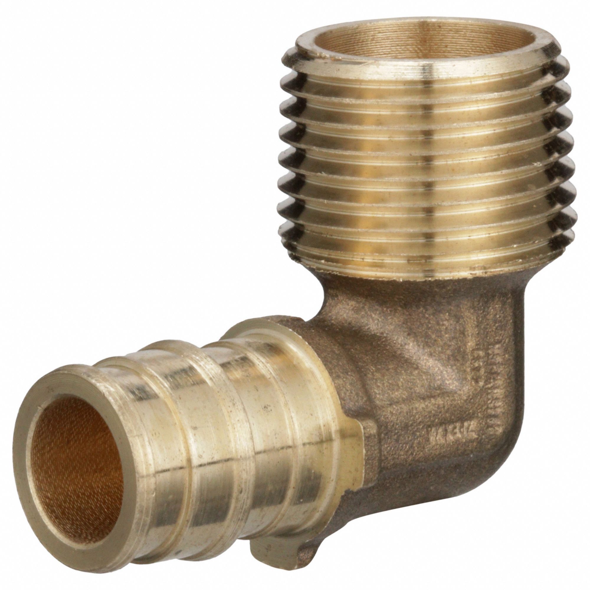 Barbed Fitting Elbow: 19/32 in ID x 3/4 in Pipe Size, Barbed x FNPT, Brass, Expansion