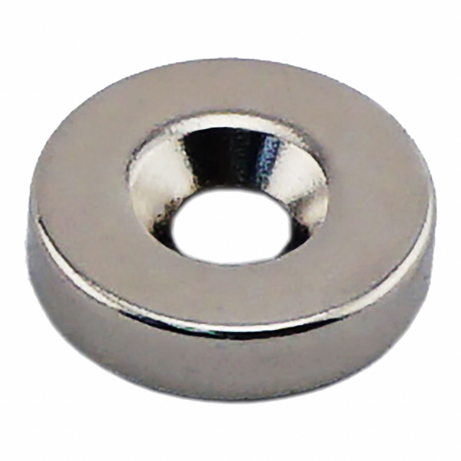 Rare Earth Magnet: Neodymium, 3/4 in Outside Dia, 0.125 in Thick, Ring Magnet, 45