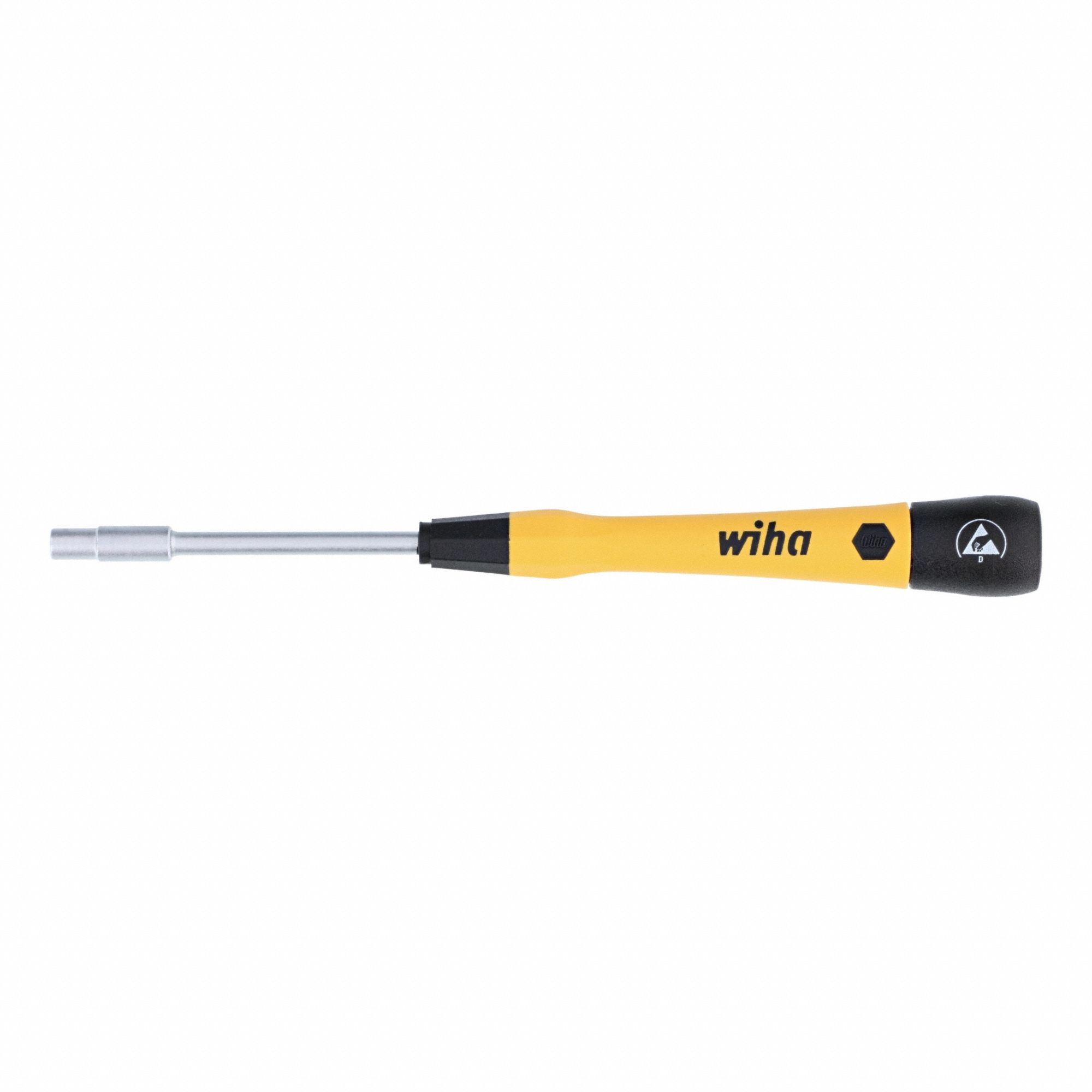 Nut Driver: Straight, Metric, Precision Nut Driver, 3.5 mm Hex Size, 60 mm Overall Lg, Tapered
