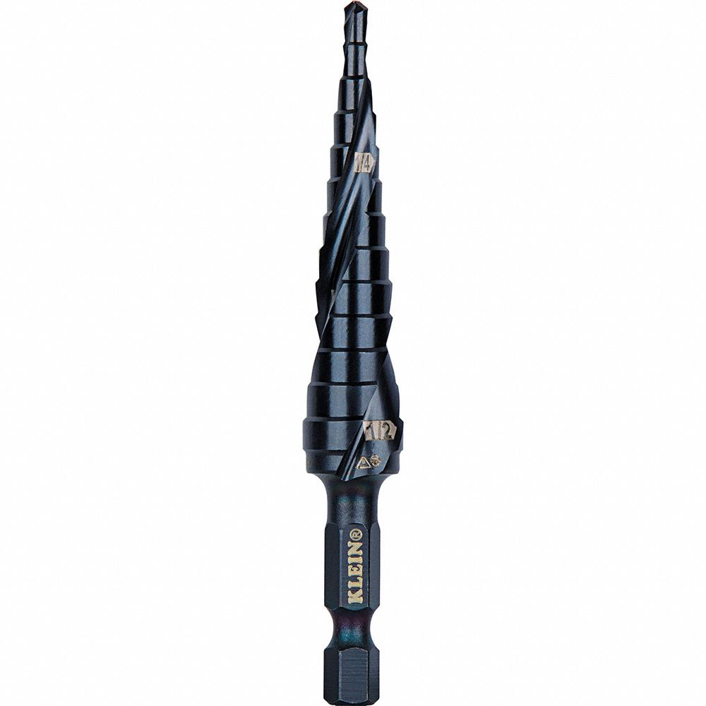 Step Drill Bit Flute 1/8 to 1/2-Inch