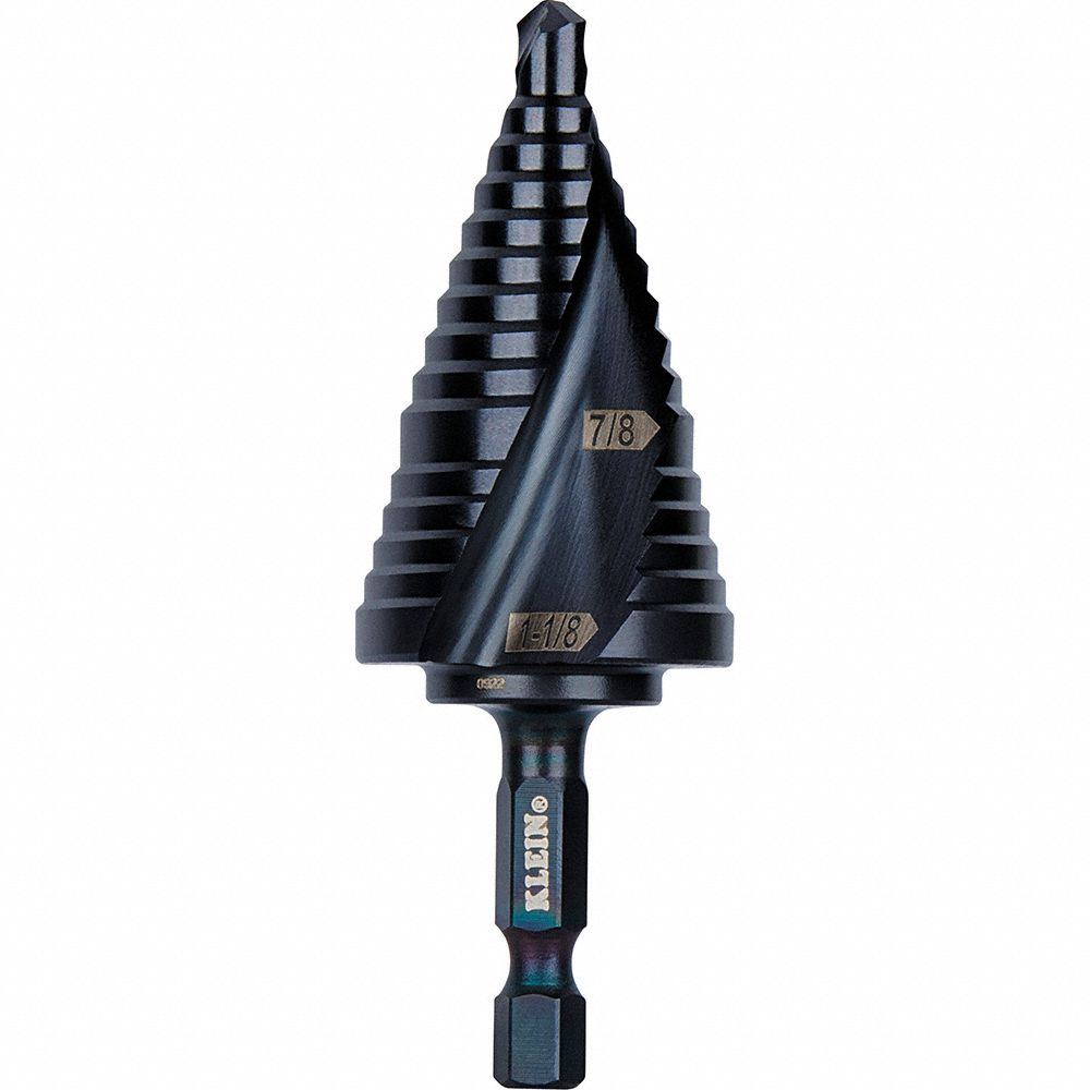 Step Drill Bit Flute 7/8 to 1-1/8-Inch