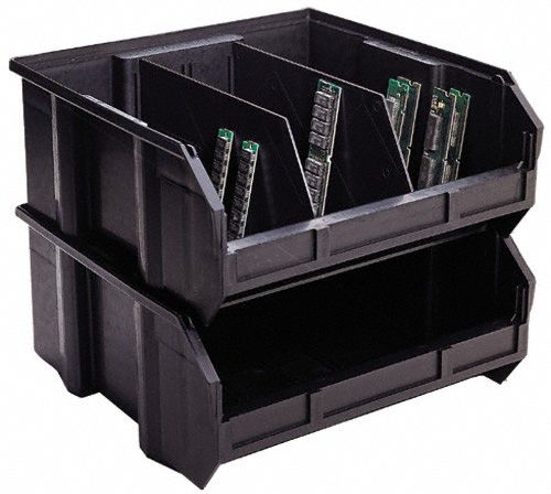 Bin Divider: 4 3/4 in x 2 7/8 in, Electrostatic Discharge Conductive, Black
