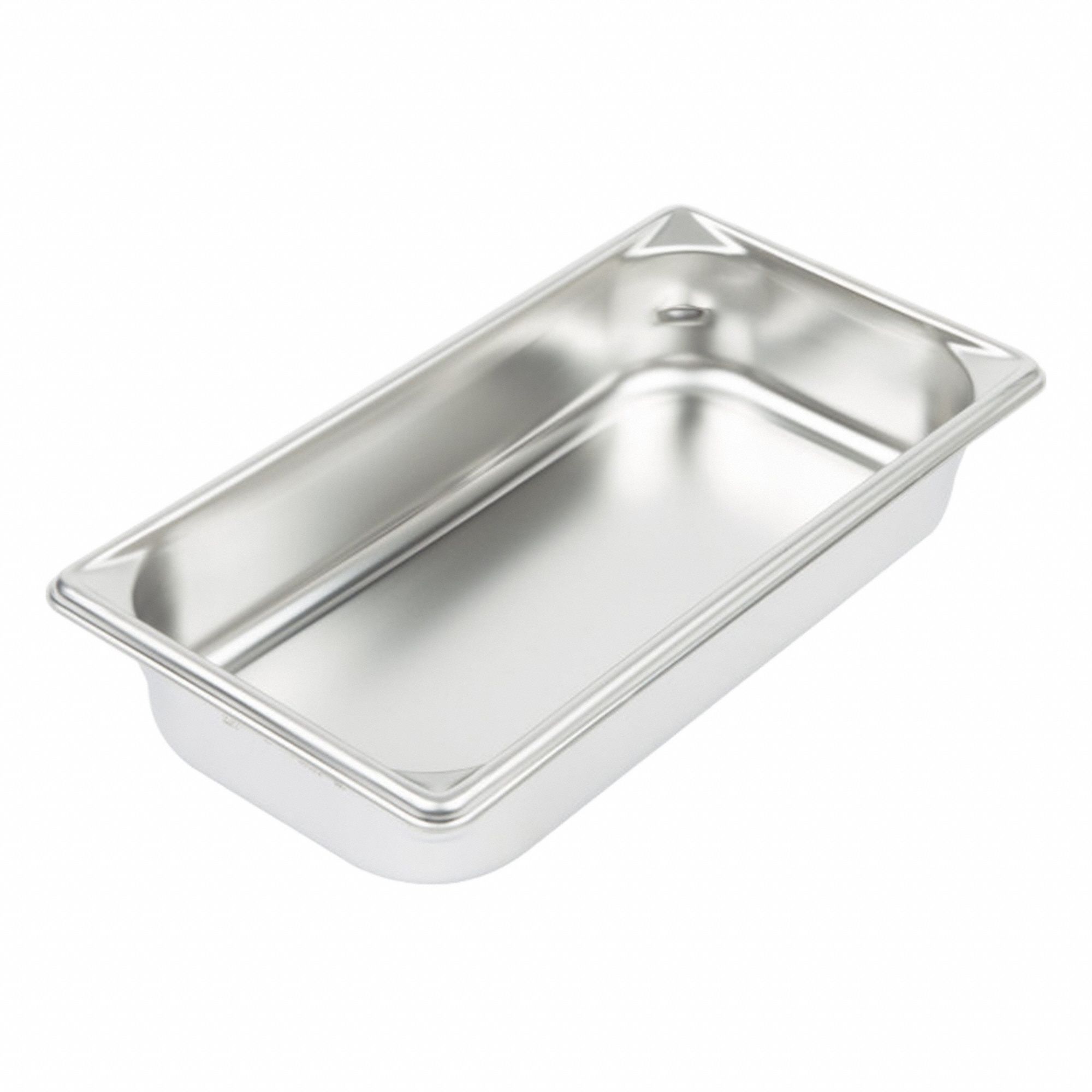 Steam Table Pan: Third Size, Rectangular, 22 ga Gauge, 2.6 qt Capacity, NSF Certified