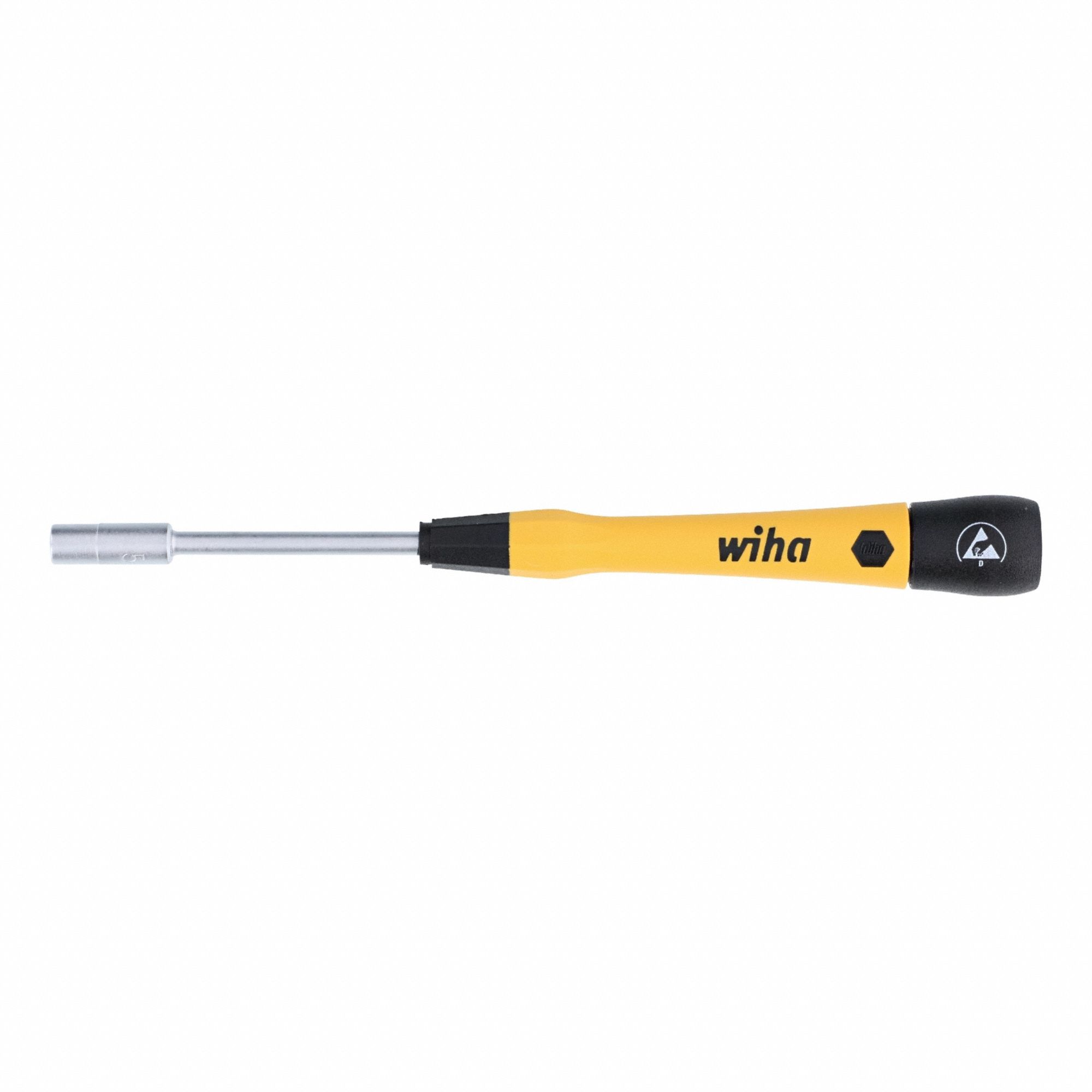 Nut Driver: Straight, Metric, Precision Nut Driver, 5 mm Hex Size, 60 mm Overall Lg, Tapered