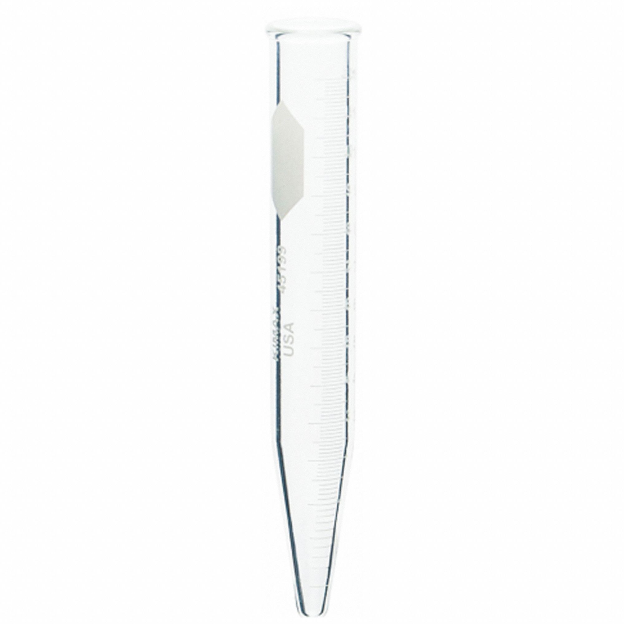 Conical Centrifuge Tube: 3.3 Borosilicate Glass, 12 mL, 17 mm Body Dia, 118 mm Overall Ht, Clear