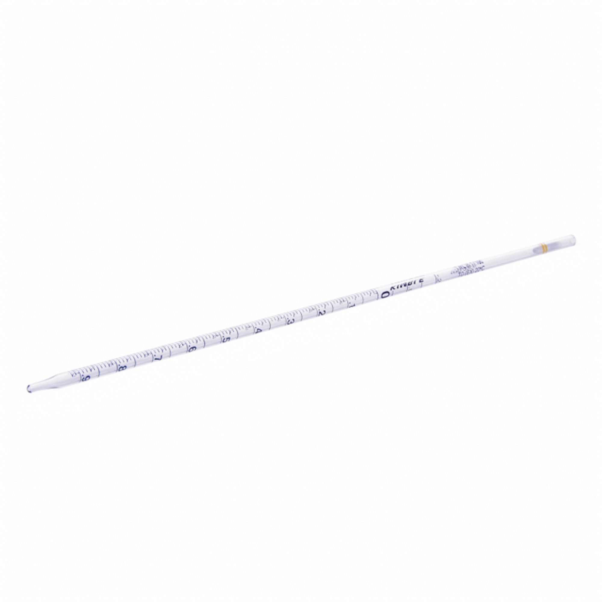 Serological Pipette: 1 mL Capacity, 0.01 mL Graduation Increments, Sterile, 229 mm Overall Lg