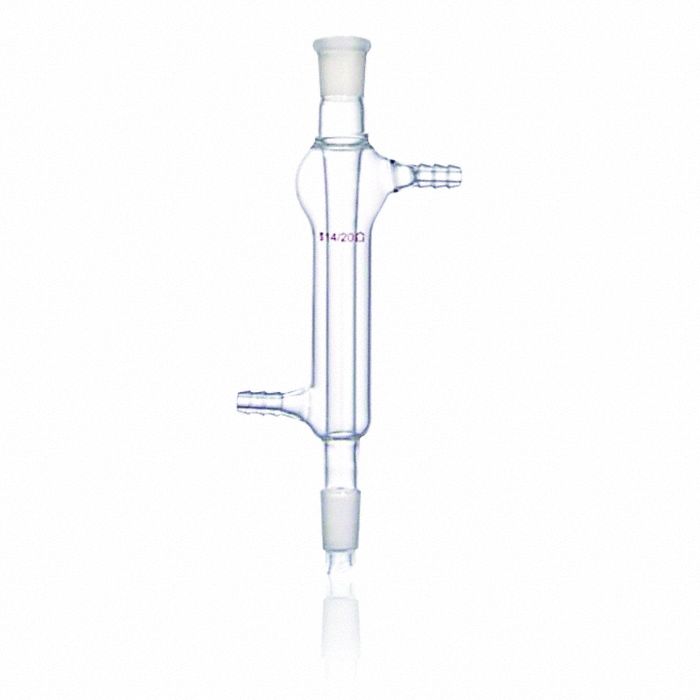 Condenser: 7 in Overall Lg, 14/20 Ground Mouth Joint Size, 14/20 Ground Stopper Joint Size