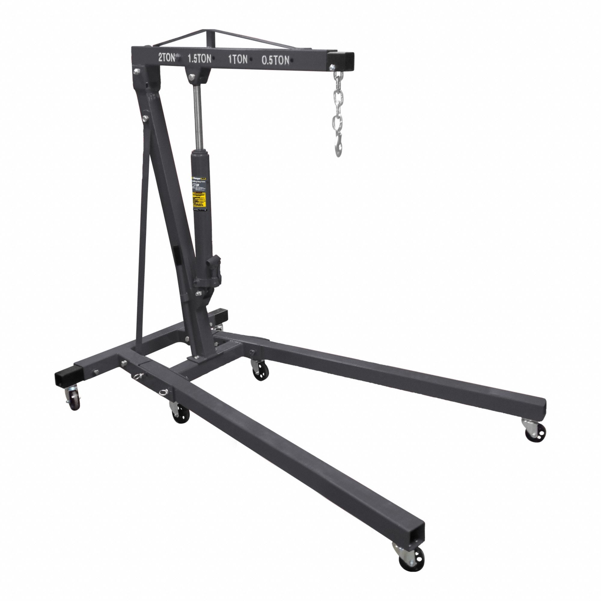 Shop Crane: Steel, 2 ton Load Capacity, 4 Boom Positions, 4, 400 lb Boom Capacity (Retracted)