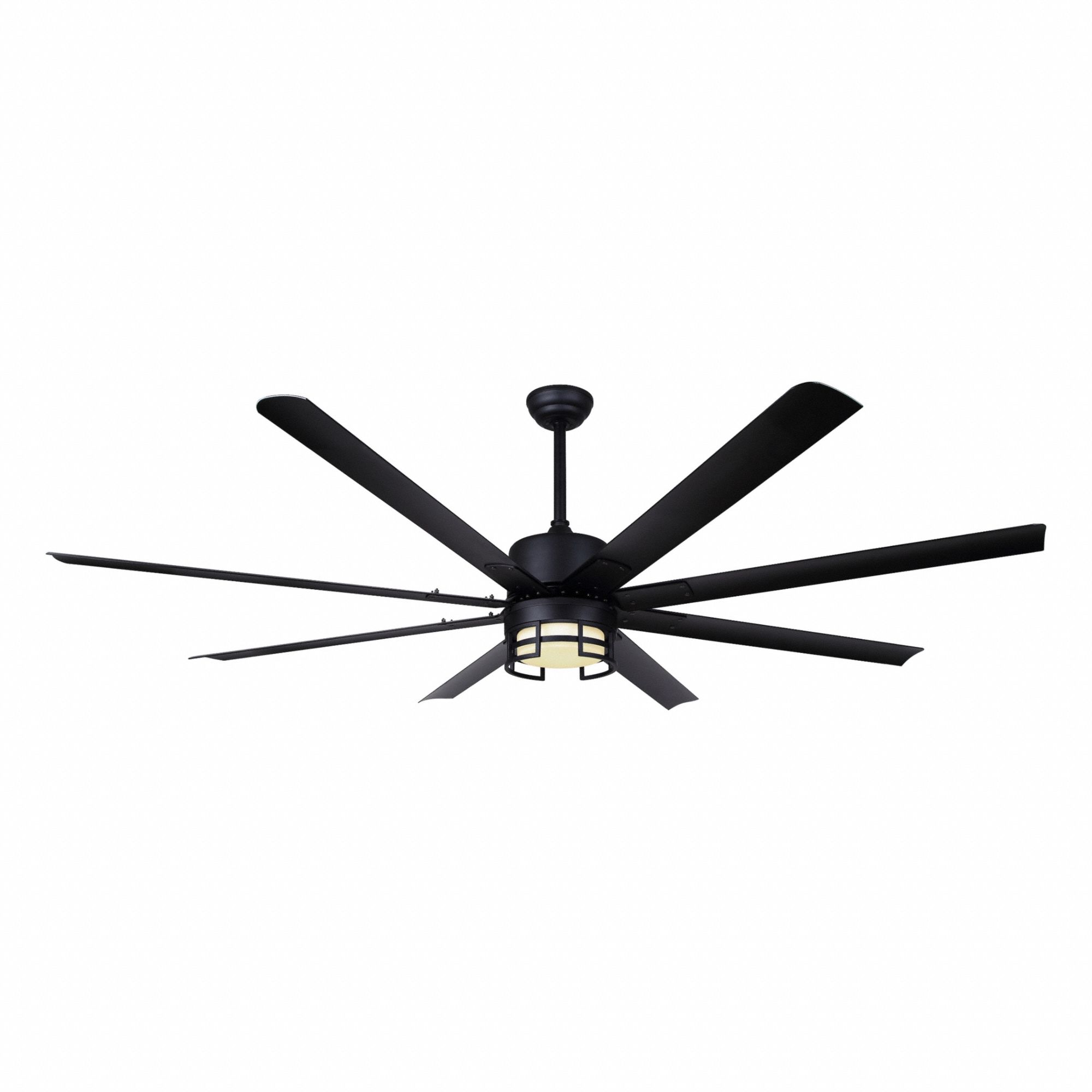 Ceiling Fan: 6 ft Blade Dia, 5 Speeds, 9, 583 cfm, 120V AC, Single Phase, Black, Light Kit