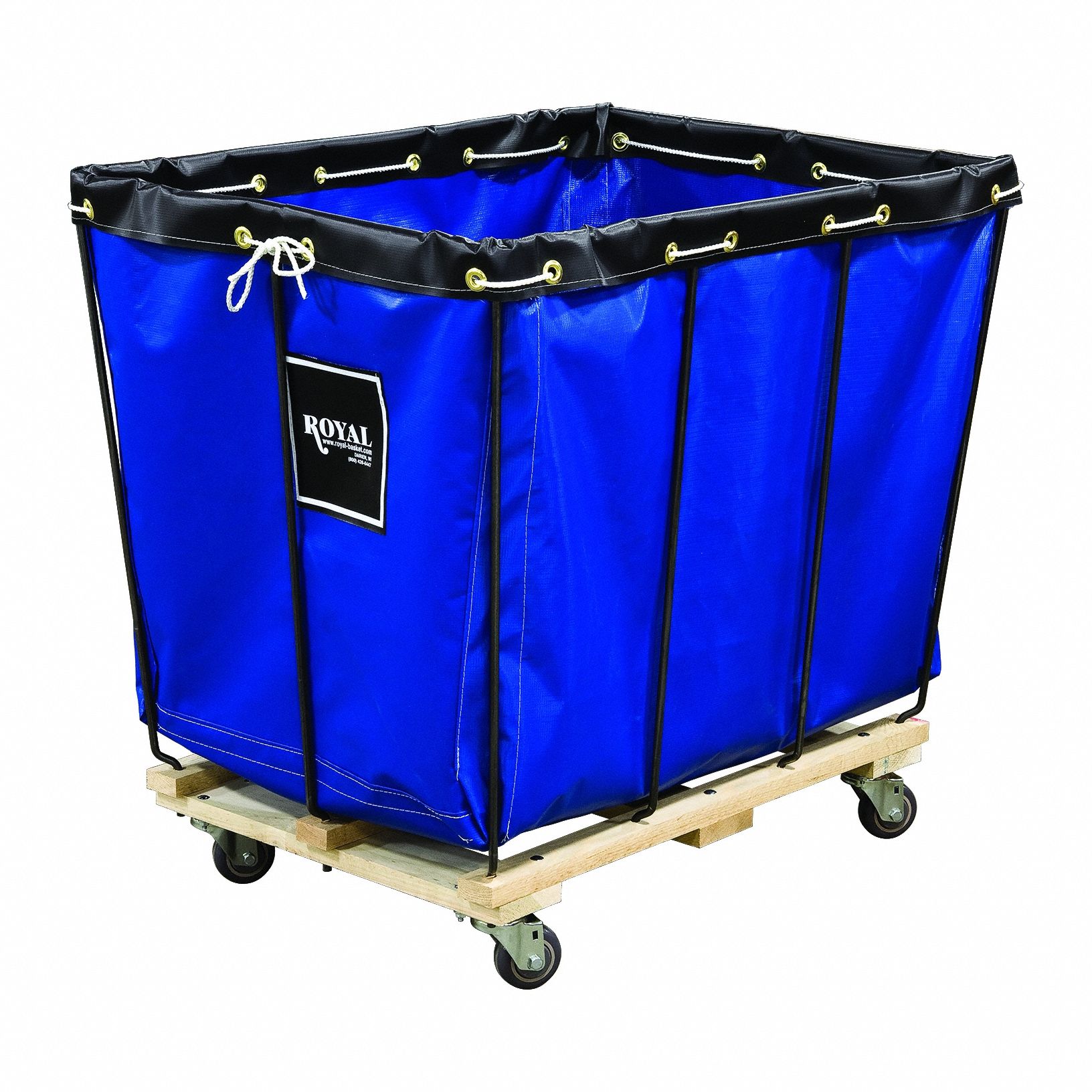 Basket Truck: Vinyl Liner, Blue, (2) Rigid/(2) Swivel, Corner, 36 in Overall Lg