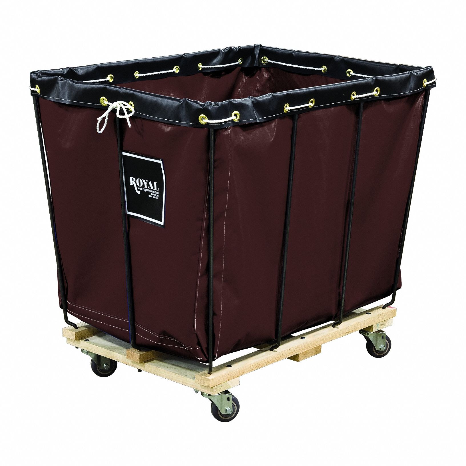 Basket Truck: Vinyl Liner, Brown, (2) Rigid/(2) Swivel, Corner, 34 in Overall Lg